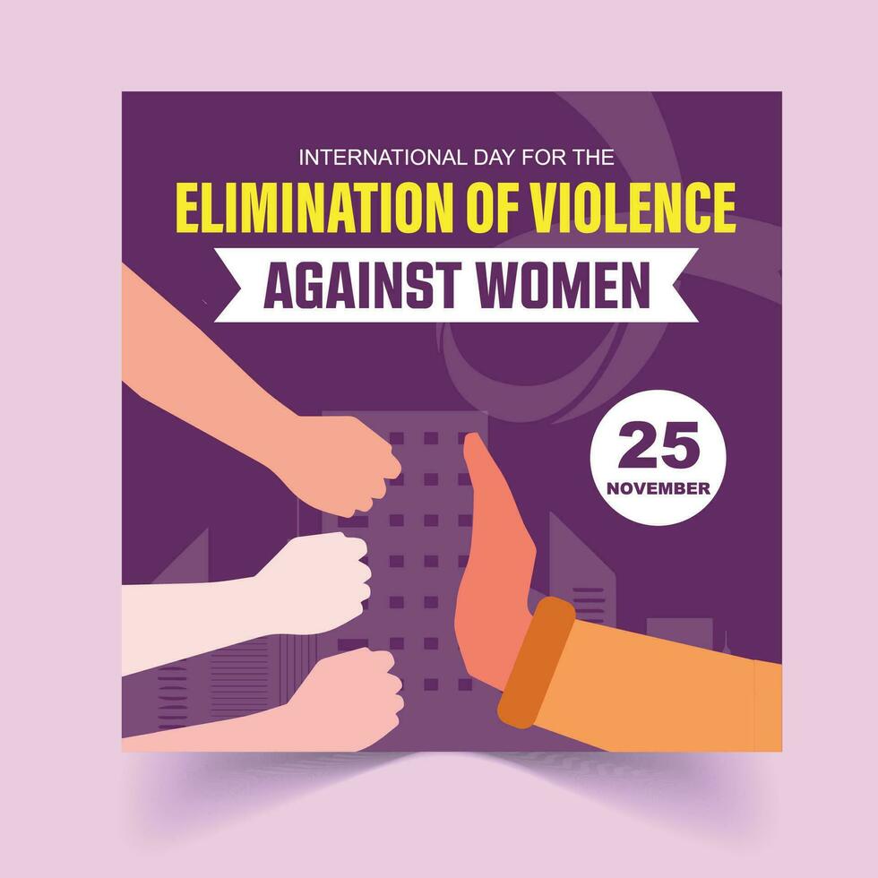 fri vektor internationell dag för de eliminering av våld mot kvinnor mall design