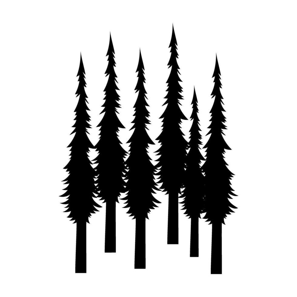 skog ikon vektor. trä illustration tecken. tall träd symbol. jul träd logotyp. vektor