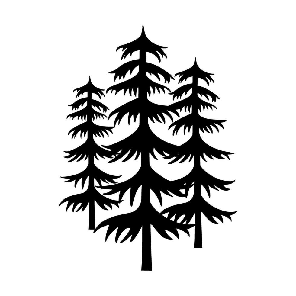 skog ikon vektor. trä illustration tecken. tall träd symbol. jul träd logotyp. vektor
