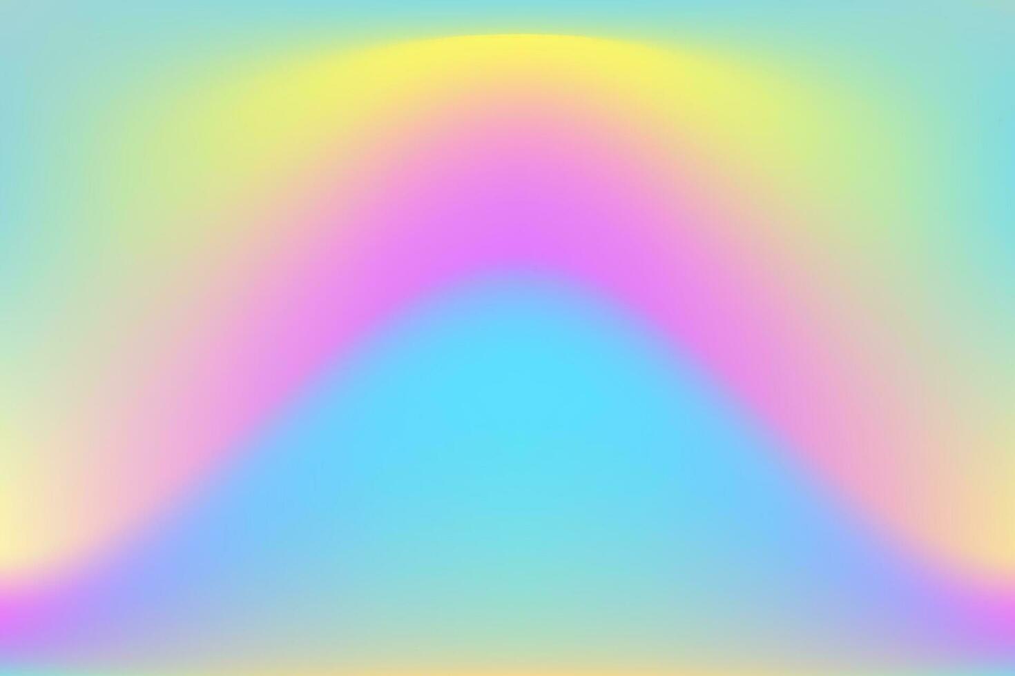 Regenbogen irisierend holographisch Gradient Hintergrund. verträumt Fantasie Einhorn Gradation Farbe. Vektor Illustration