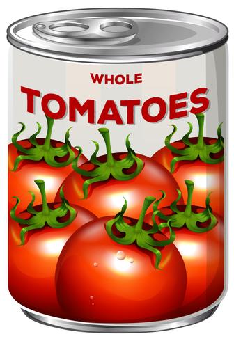 Kan av hela tomater vektor