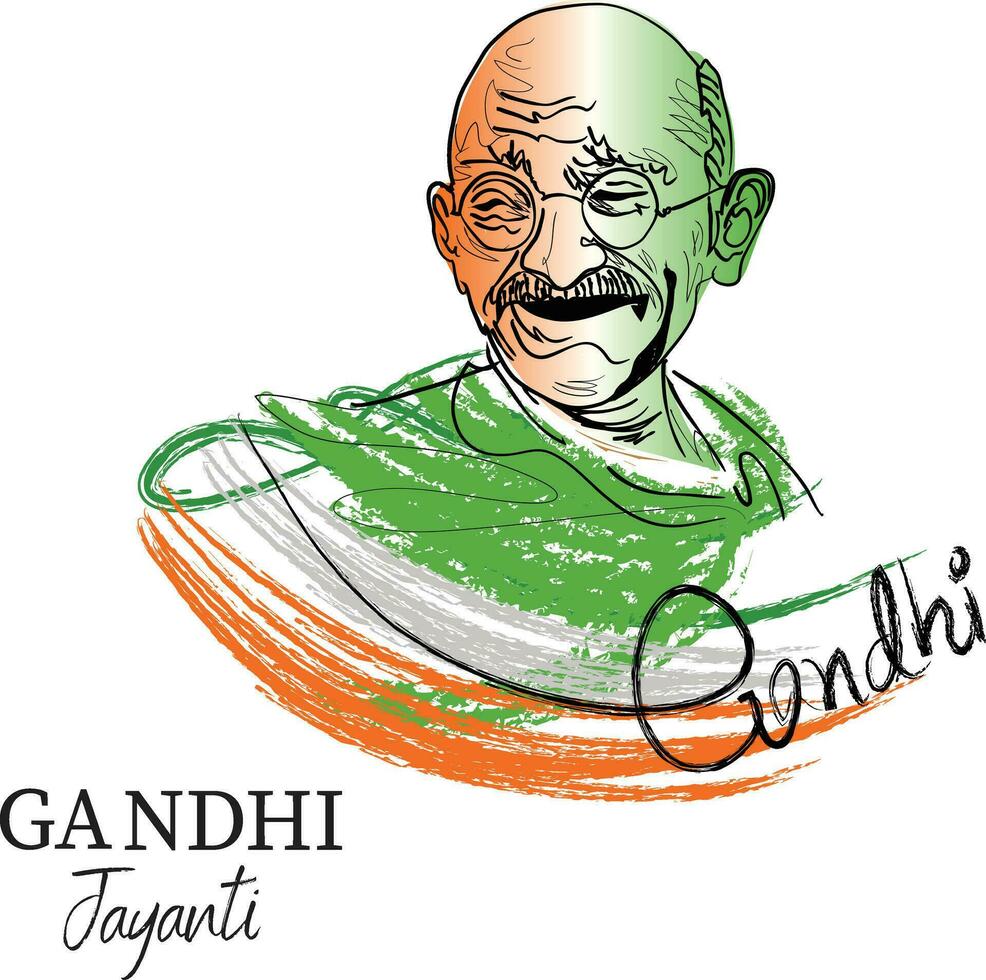 2:a oktober- gandhi jayanti, med kreativ design, mohandas karam chandra gandhi födelsedag vektor