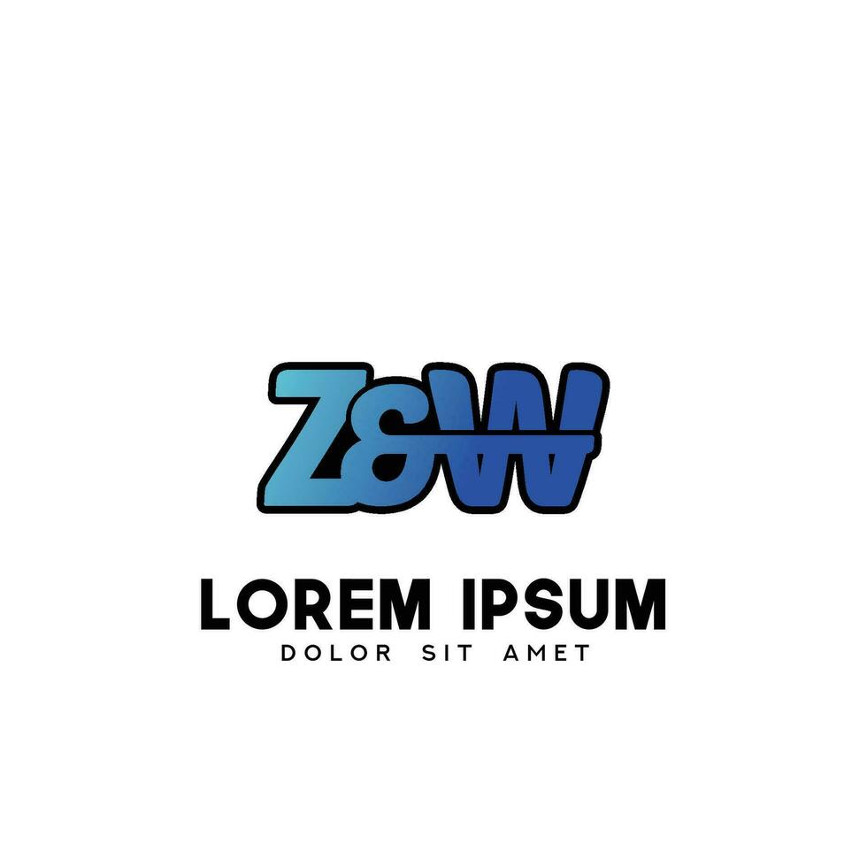 zw Initiale Logo Design Vektor