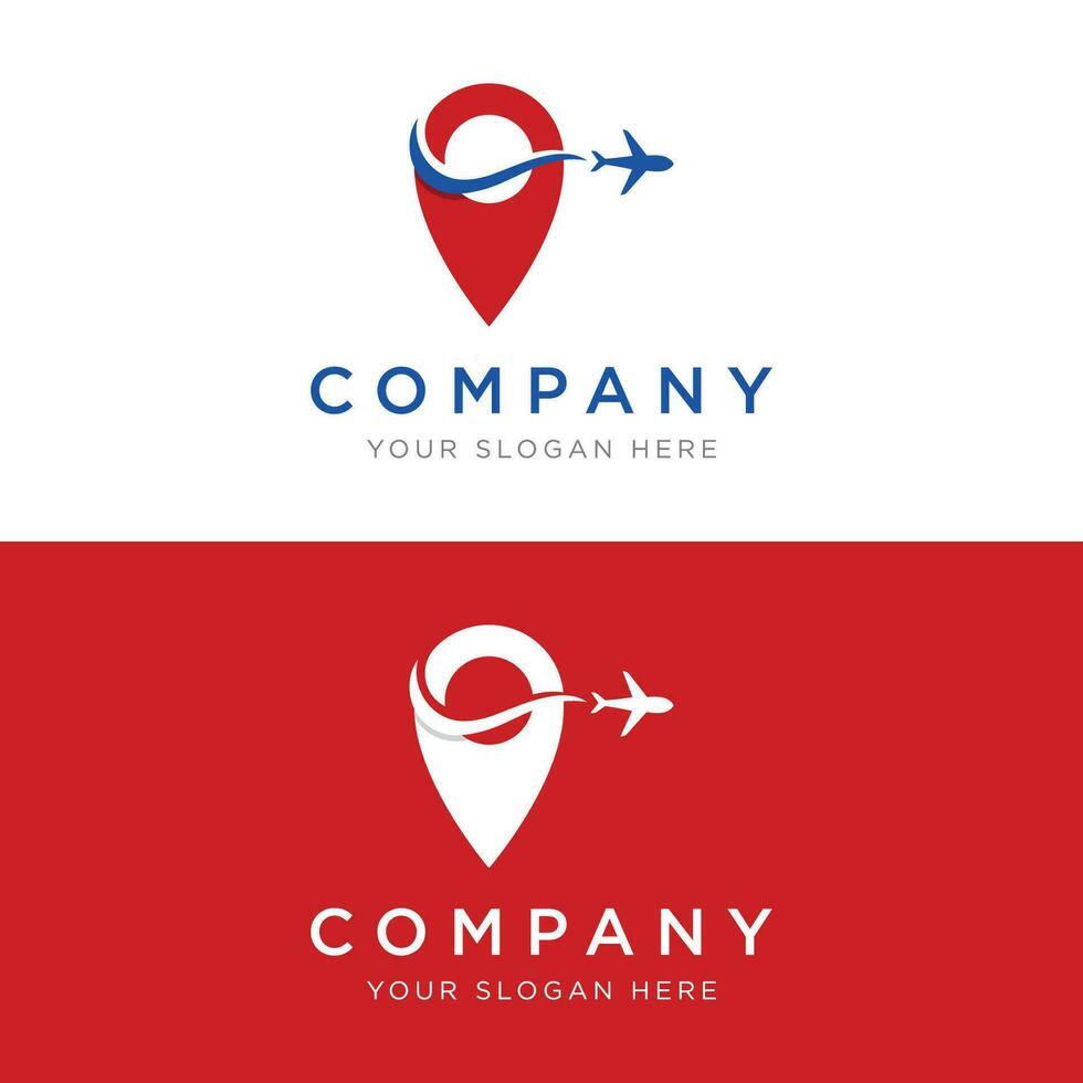sommar resa byrå Semester flygbolag kreativ logotyp design.logotyp för företag, flygbolag biljett agenter, högtider och företag. vektor