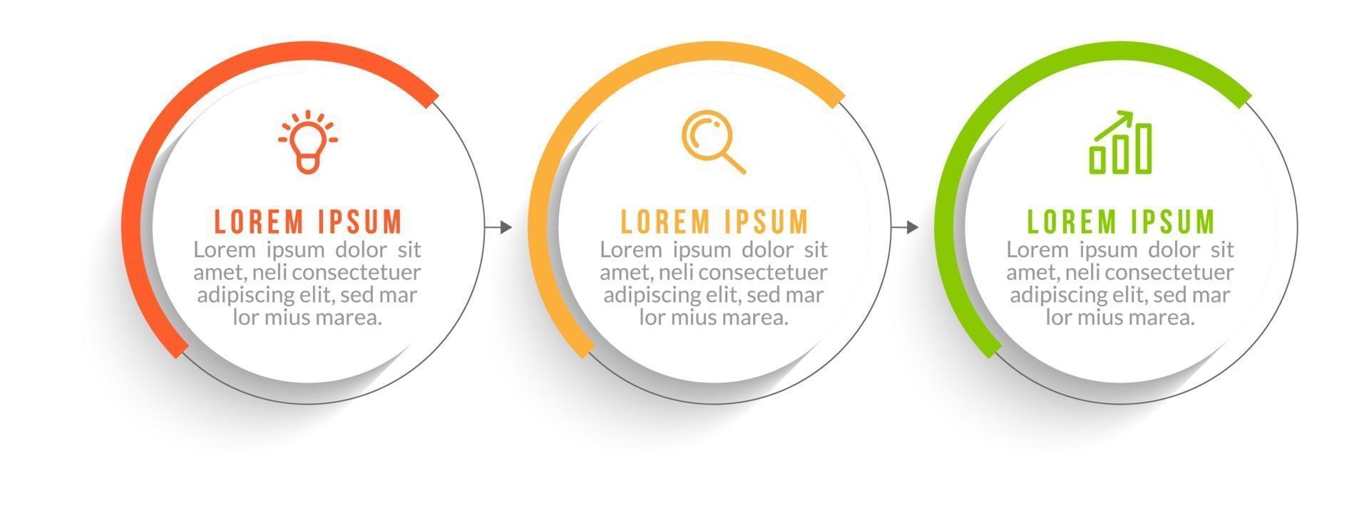 Visualisierung von 3-stufigen Geschäftsprozessen vektor