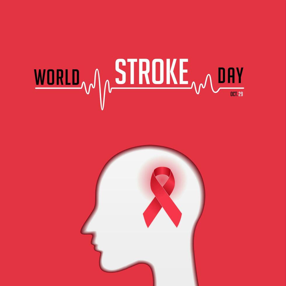 värld stroke dag är observerats varje år på oktober 29, höja medvetenhet de förebyggande och behandling de tillstånd vektor