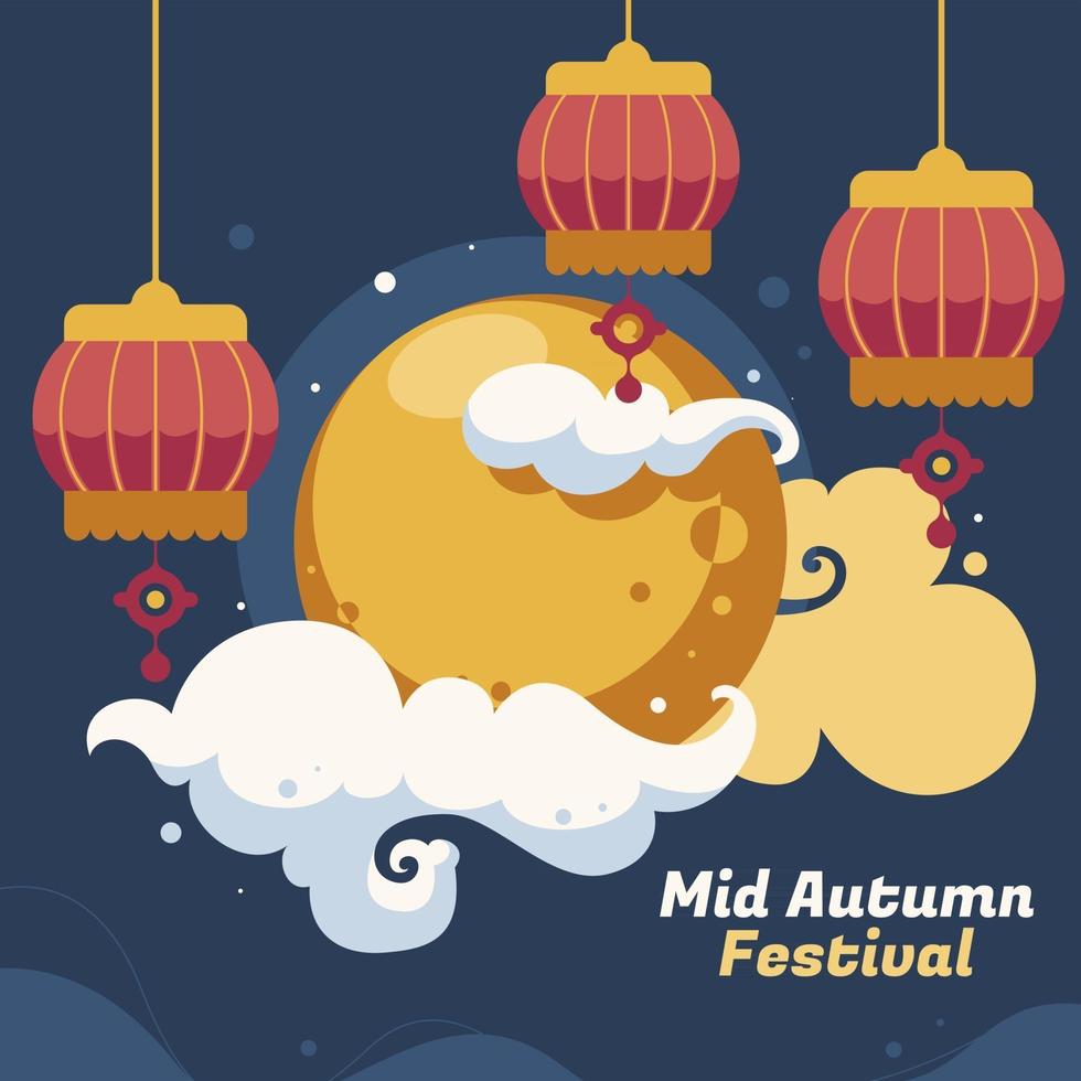 kinesiska mitt höst festival kort vektor