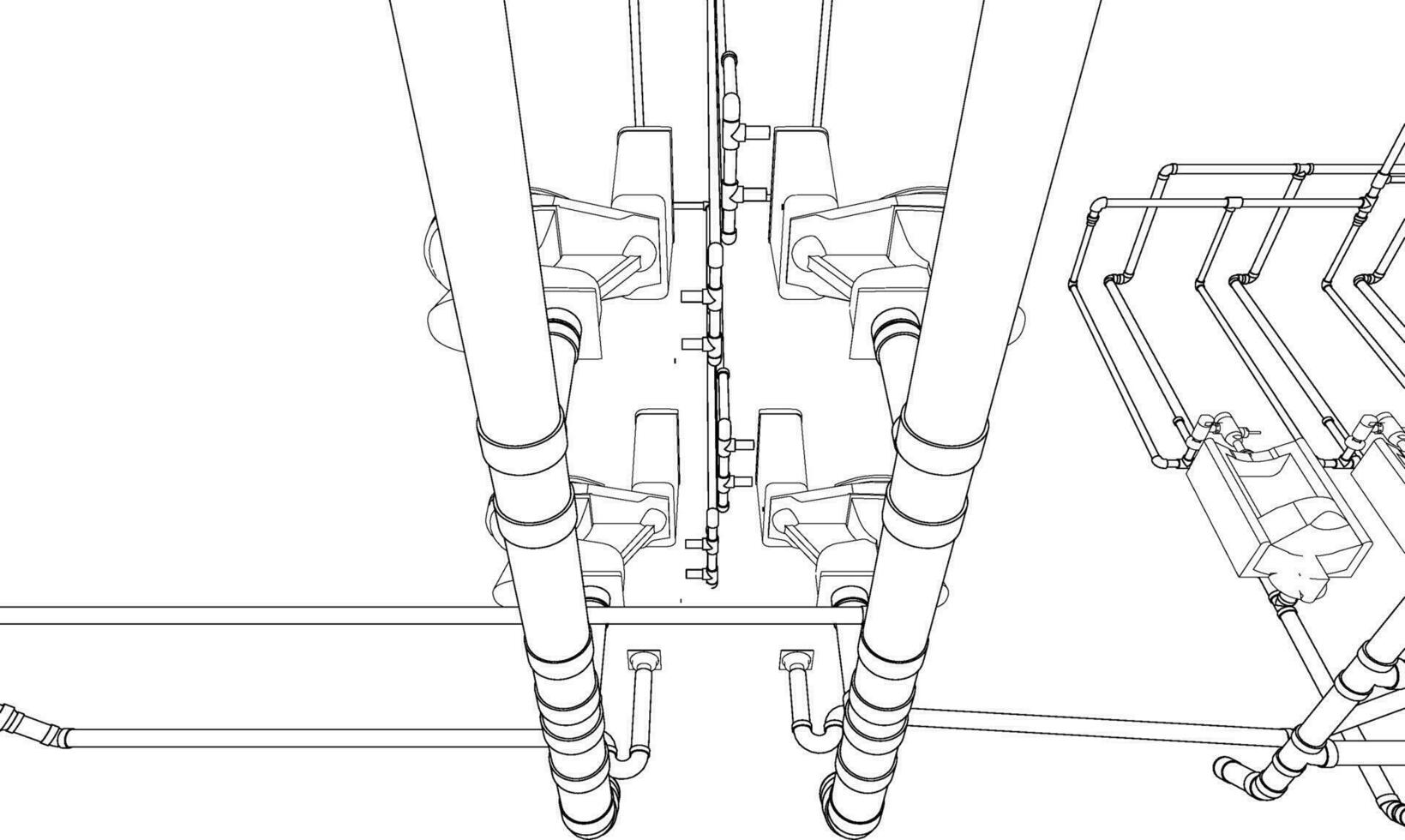 3d illustration av byggnad rör vektor