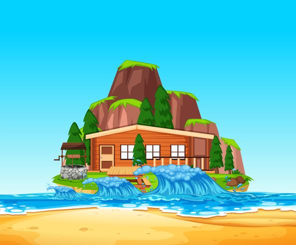 En Beach Front House Vector