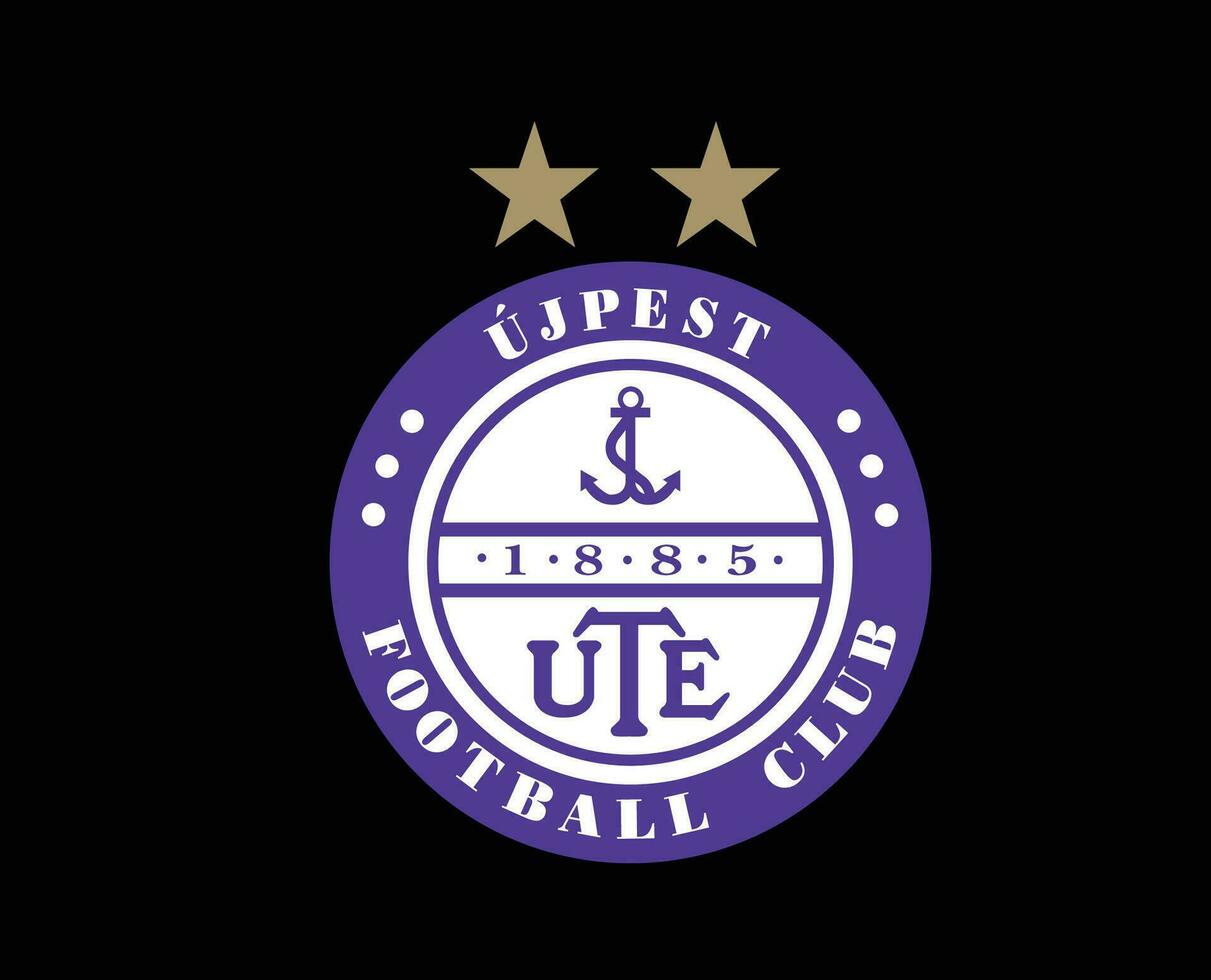 ujpest fc klubb logotyp symbol grekland liga fotboll abstrakt design vektor illustration med svart bakgrund