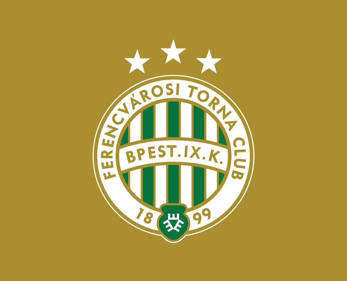 ferencvarosi tc klubb logotyp symbol ungern liga fotboll abstrakt design vektor illustration med brun bakgrund