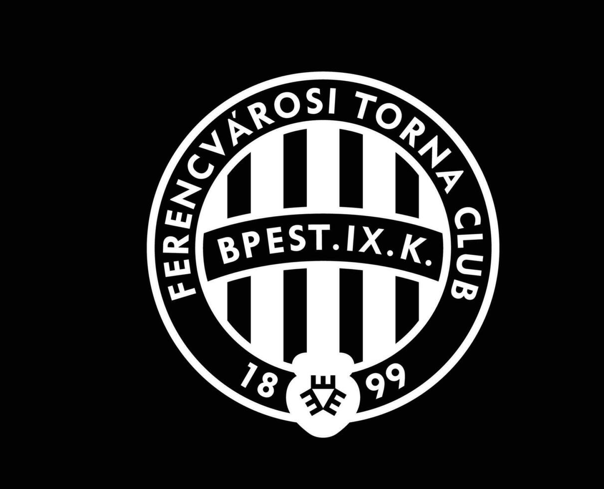 ferencvarosi tc Logo Verein Symbol Weiß Ungarn Liga Fußball abstrakt Design Vektor Illustration mit schwarz Hintergrund