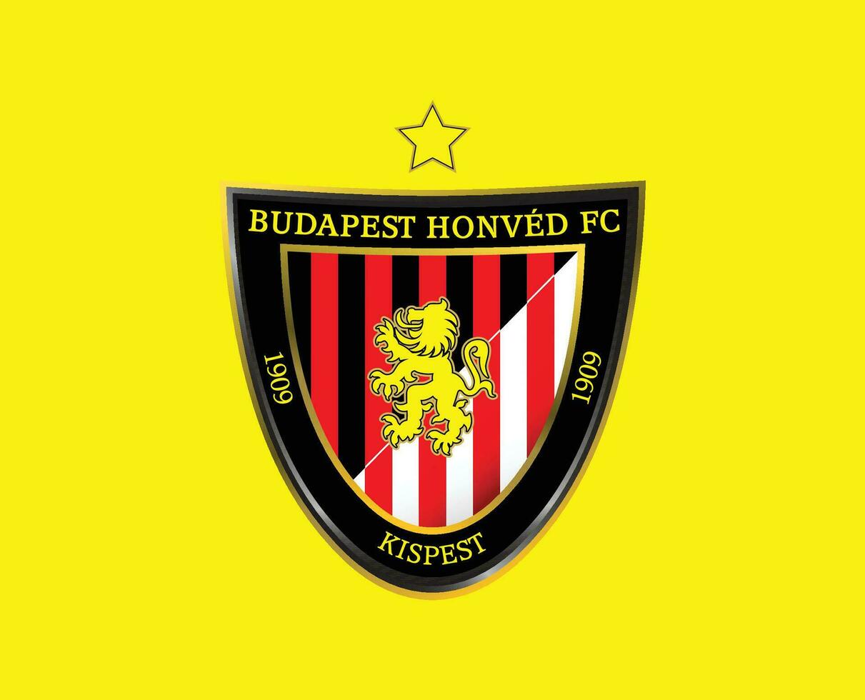 Budapest gewürdigt fc Verein Logo Symbol Ungarn Liga Fußball abstrakt Design Vektor Illustration mit Gelb Hintergrund