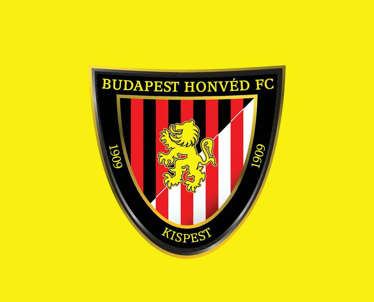 Budapest gewürdigt fc Verein Symbol Logo Ungarn Liga Fußball abstrakt Design Vektor Illustration mit Gelb Hintergrund
