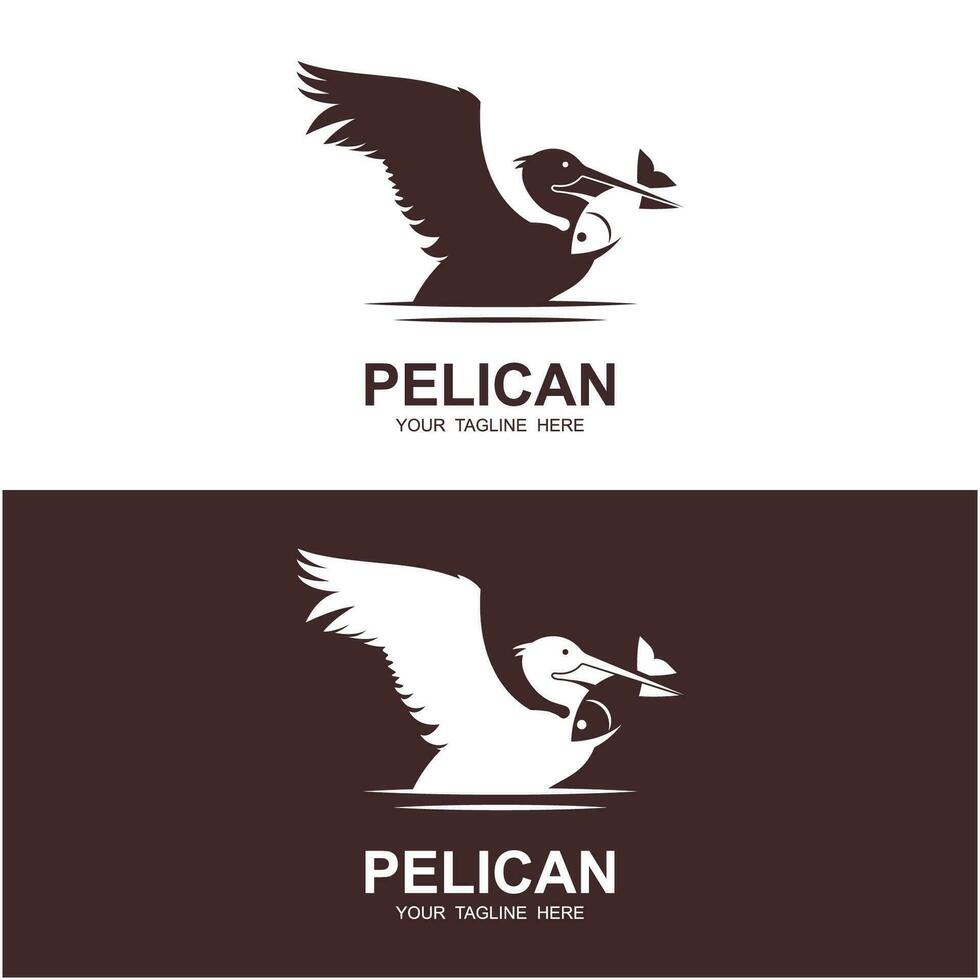 pelikan fågel logotyp vektor ikon illustration design
