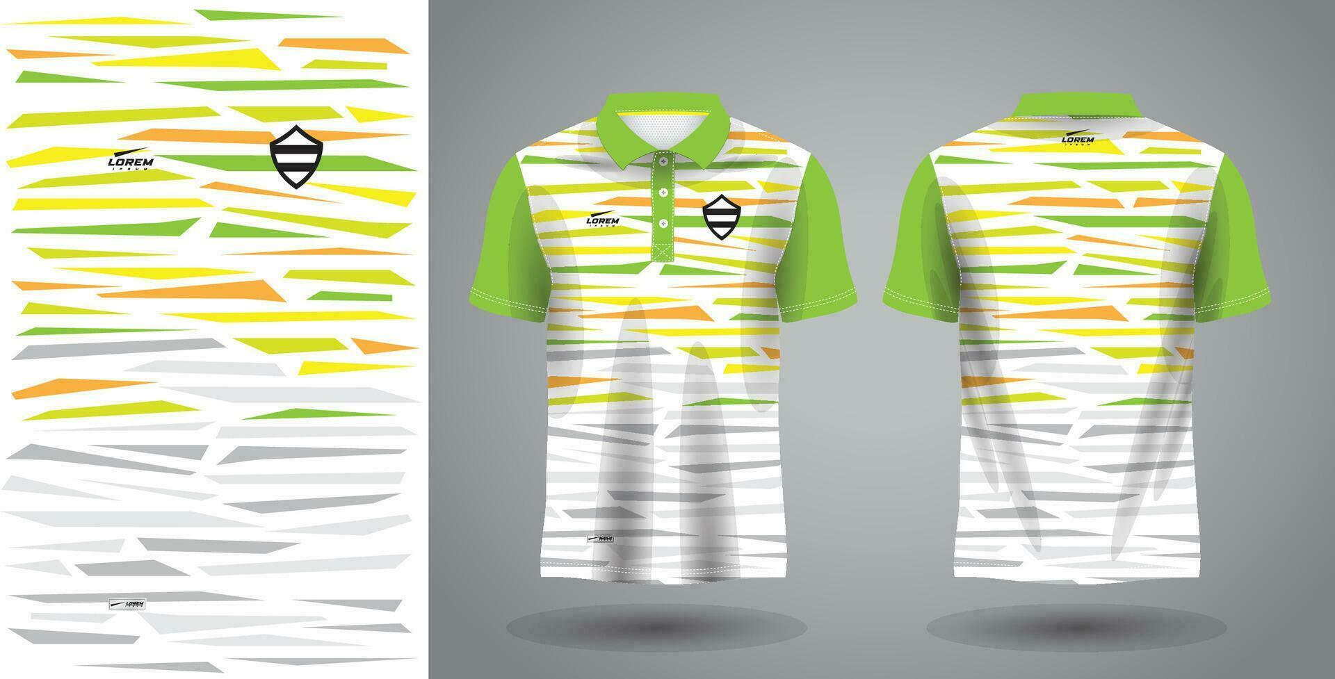 grön gul och orange polo sport skjorta sublimering jersey mall vektor