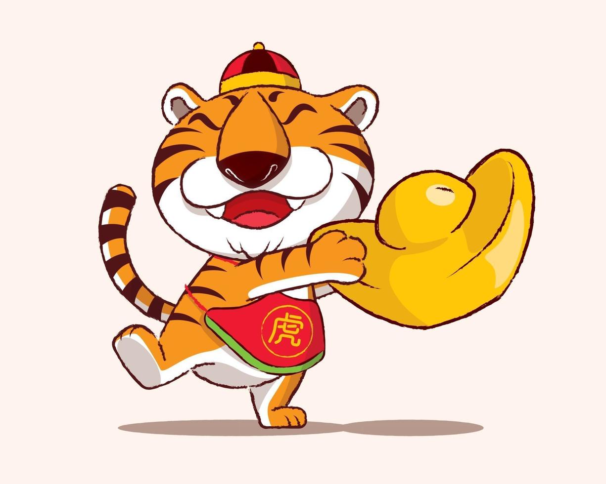 Cartoon süß trägt Hut und Bauchwickel mit großer Mandarine Mandarine vektor