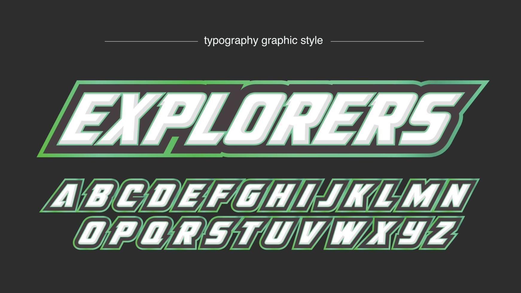 modern grön kontur sport typografi vektor