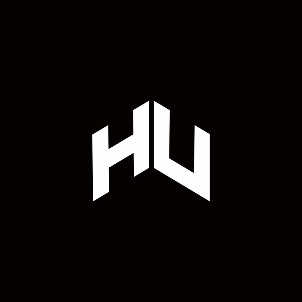 hu logotyp monogram modern designmall vektor