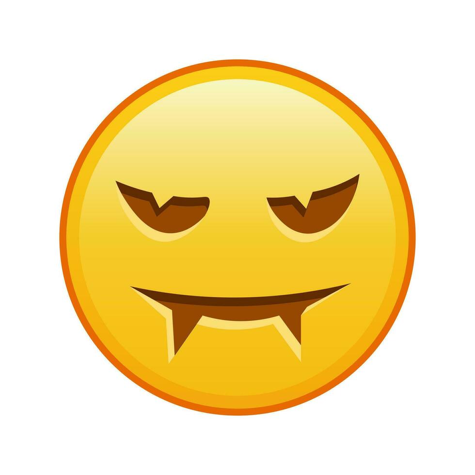 unheimlich Halloween Gesicht groß Größe von Gelb Emoji Lächeln vektor