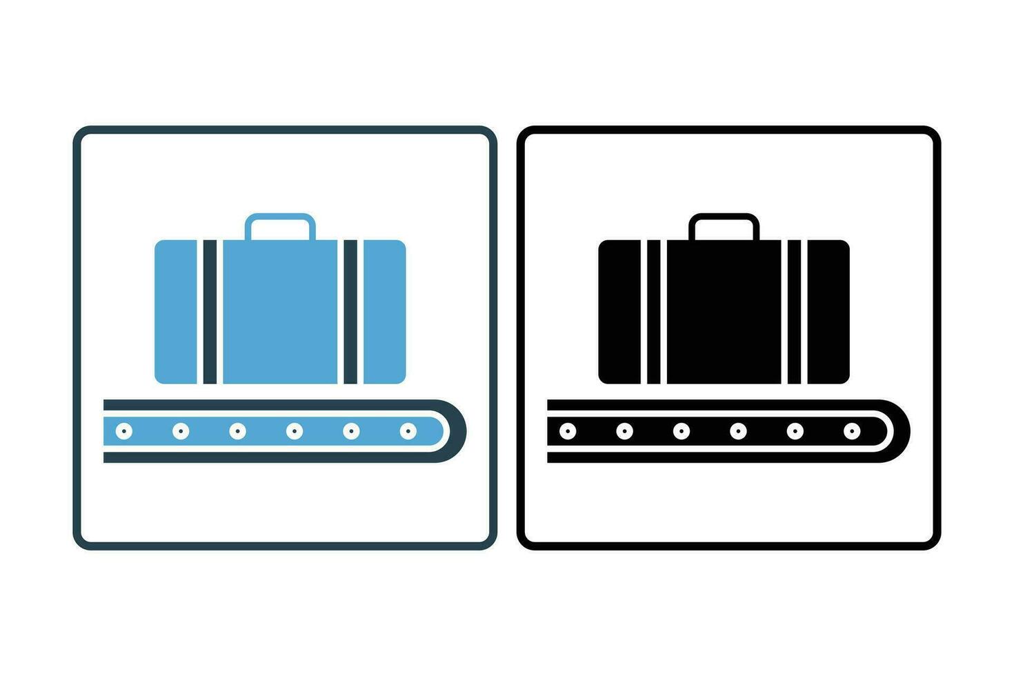 Gepäck Symbol. Symbol verbunden zu Flughafen, Gepäck beanspruchen. geeignet zum Netz Seite? ˅ Design, Anwendung, Benutzer Schnittstellen, druckbar usw. solide Symbol Stil. einfach Vektor Design editierbar