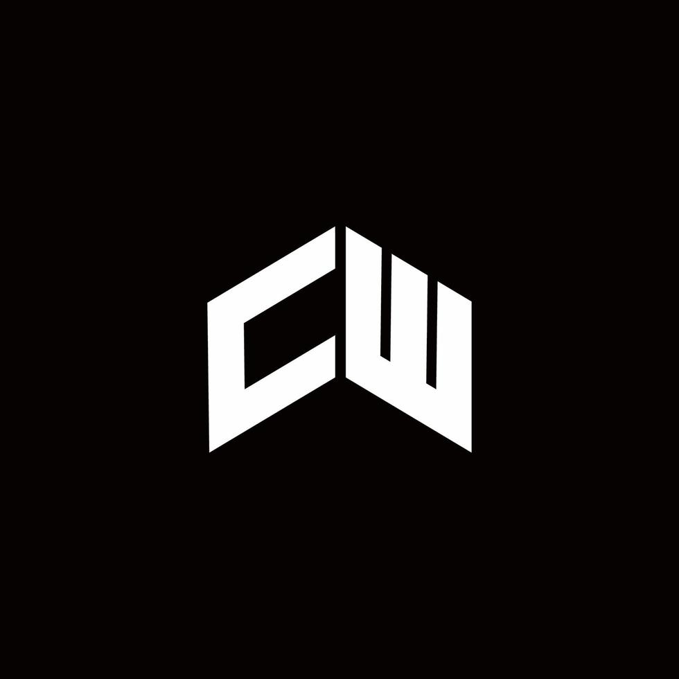 cw logotyp monogram modern designmall vektor