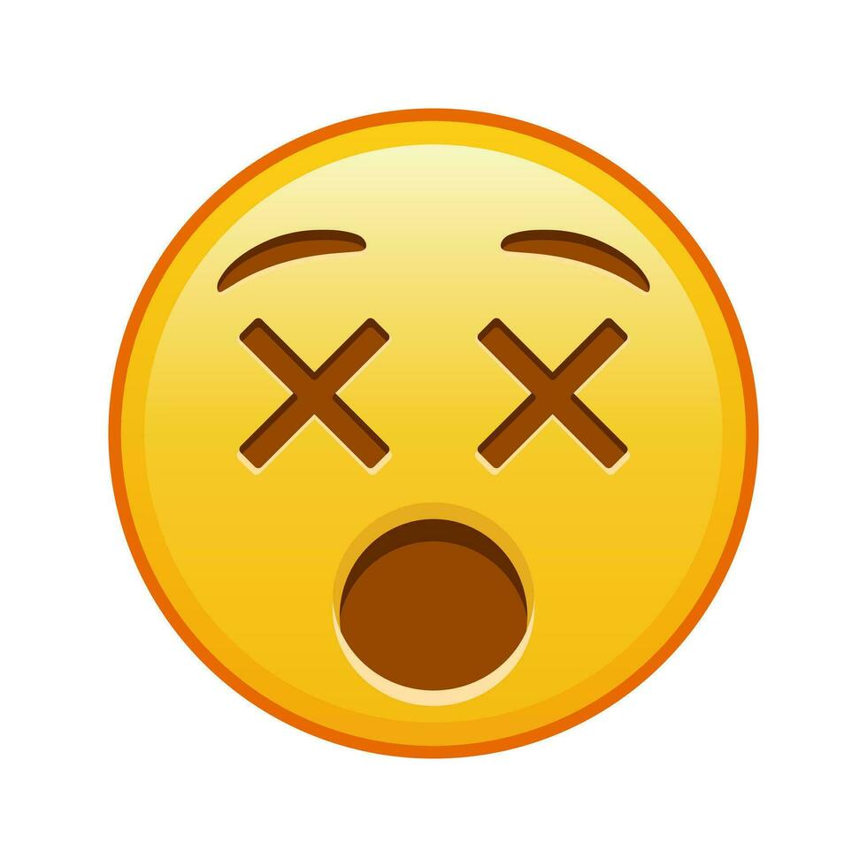 Gesicht mit durchgestrichen Augen groß Größe von Gelb Emoji Lächeln vektor