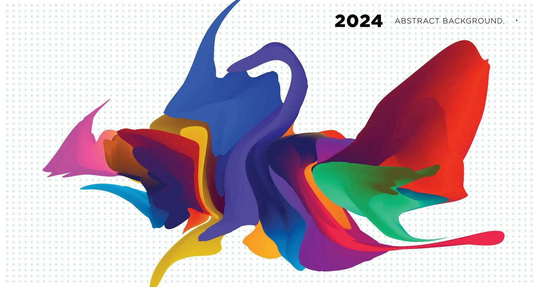 Vektor Illustration bunt Flüssigkeit und Flüssigkeit abstrakt zum Banner Vorlage 2024