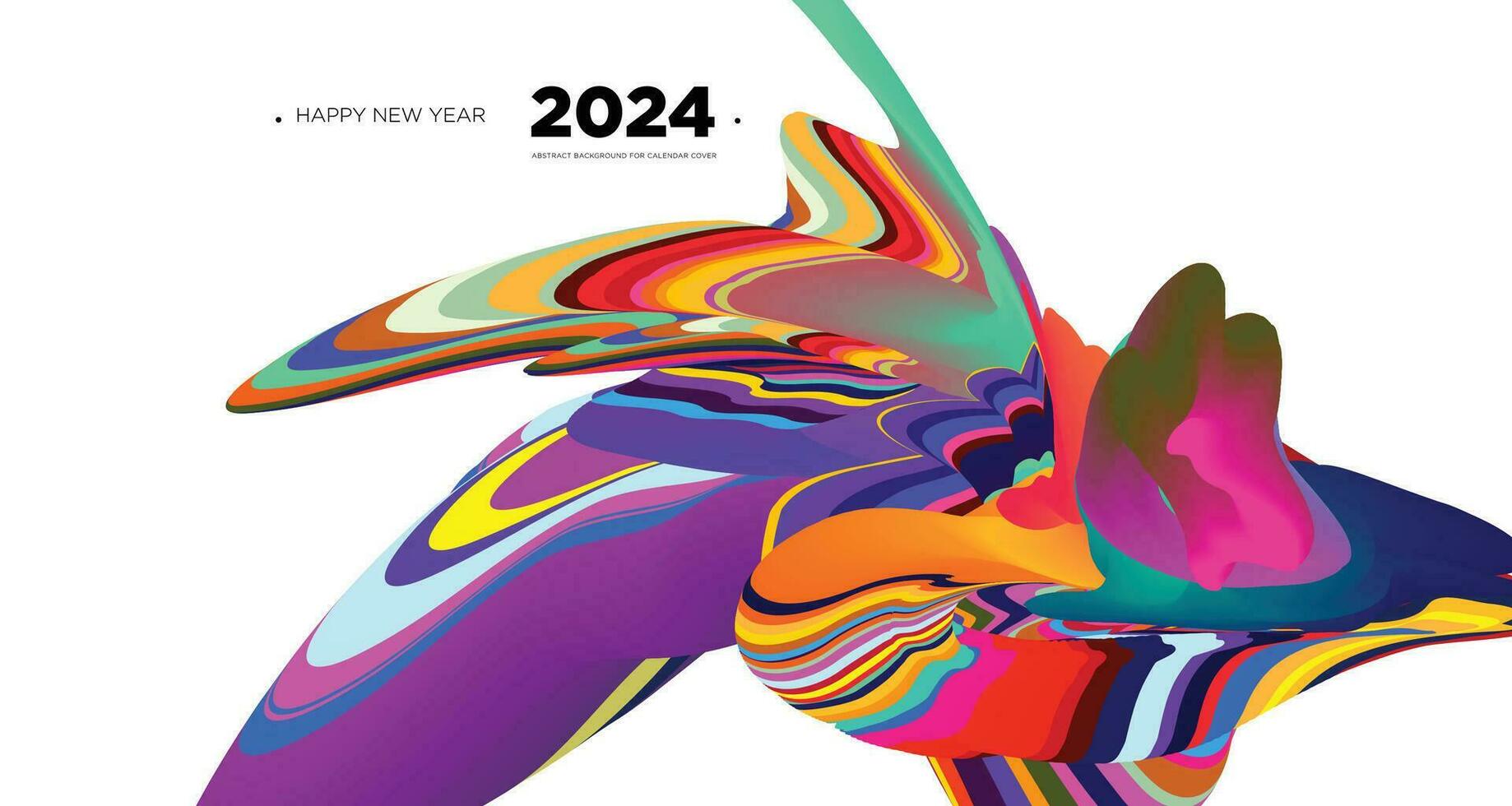 vektor färgrik abstrakt vätska bakgrund för kalender omslag mall ny år 2024