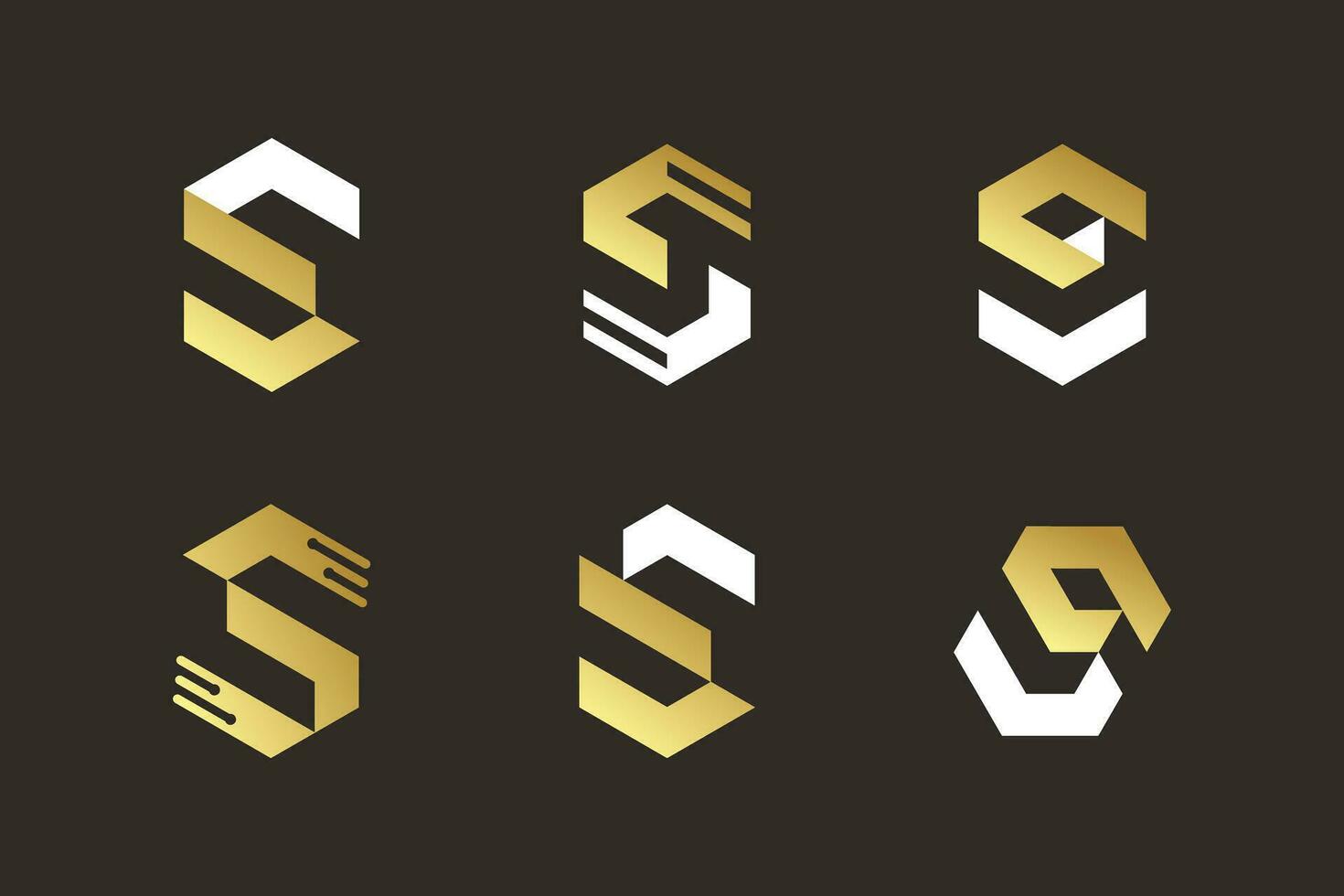 uppsättning av brev s logotyp design element med kreativ unik aning vektor