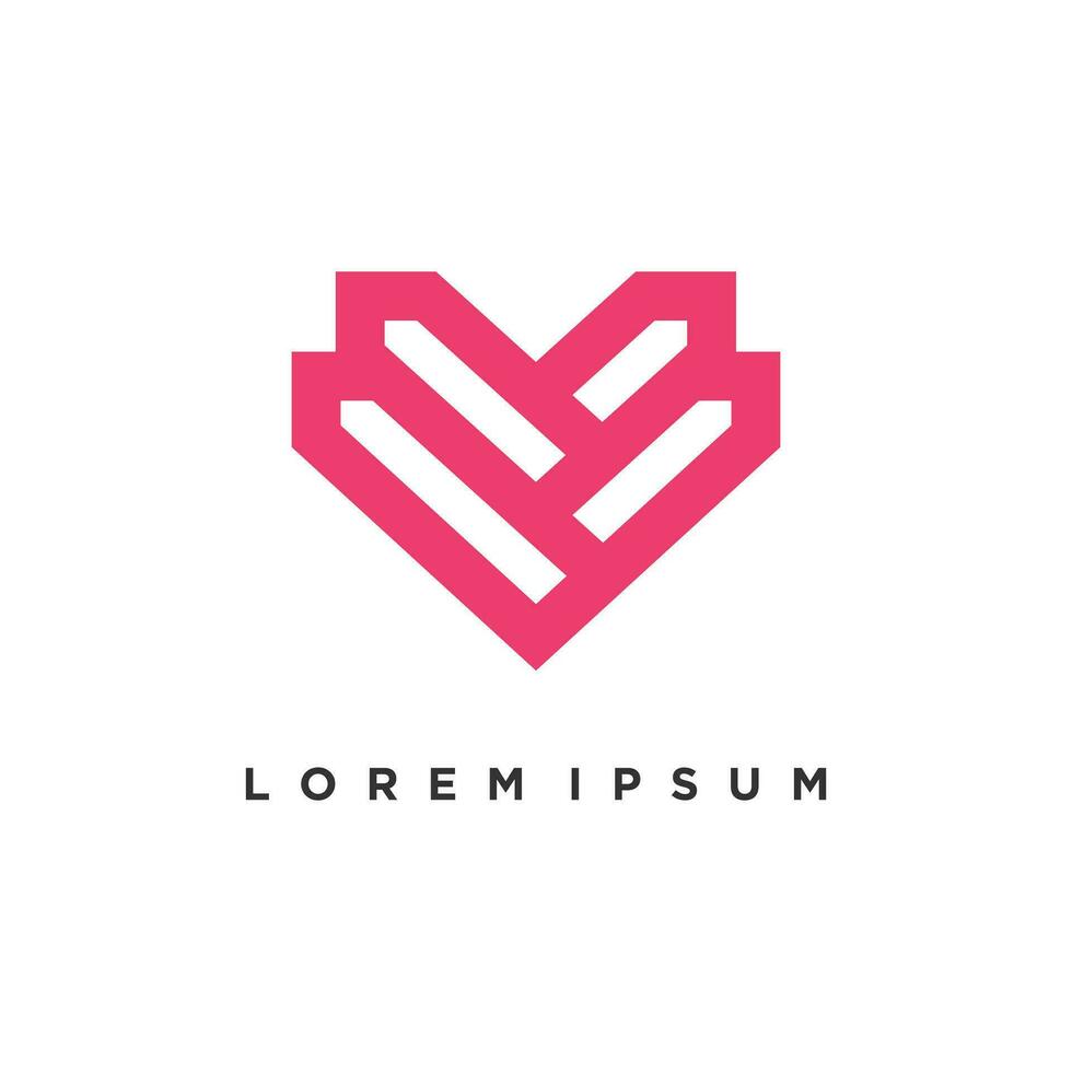 kärlek logotyp design ikon element vektor med kreativ linje begrepp