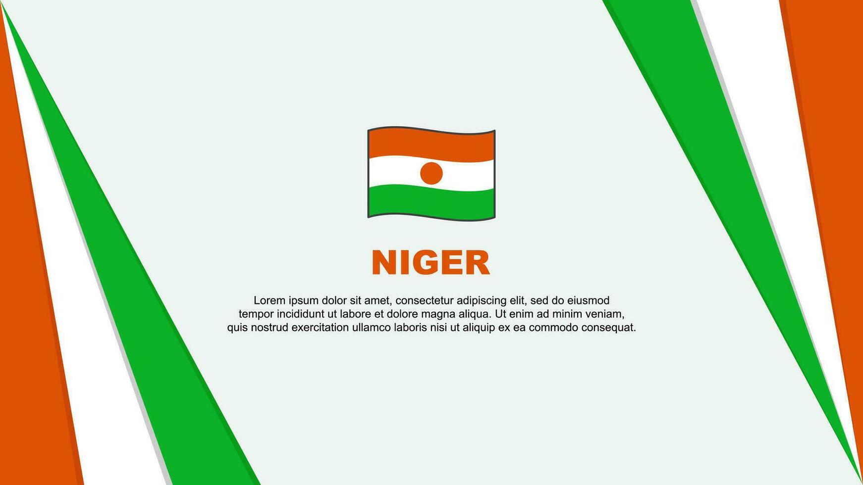 niger flagga abstrakt bakgrund design mall. niger oberoende dag baner tecknad serie vektor illustration. niger flagga
