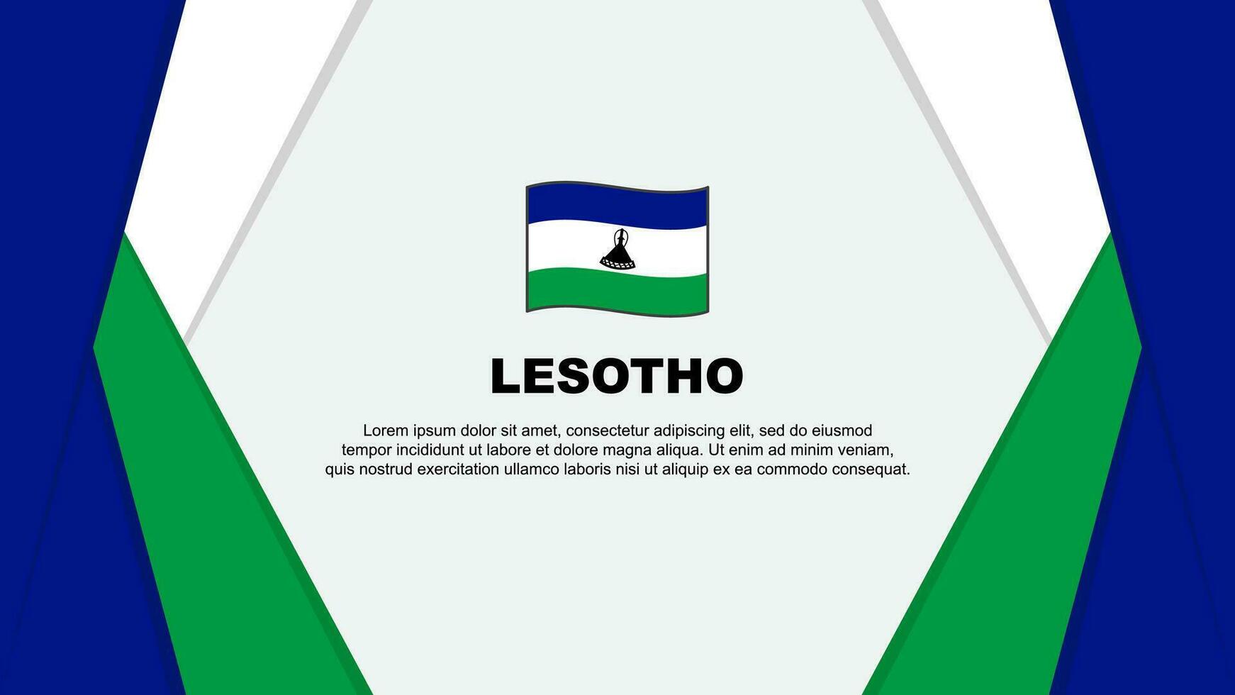 Lesotho Flagge abstrakt Hintergrund Design Vorlage. Lesotho Unabhängigkeit Tag Banner Karikatur Vektor Illustration. Lesotho Hintergrund