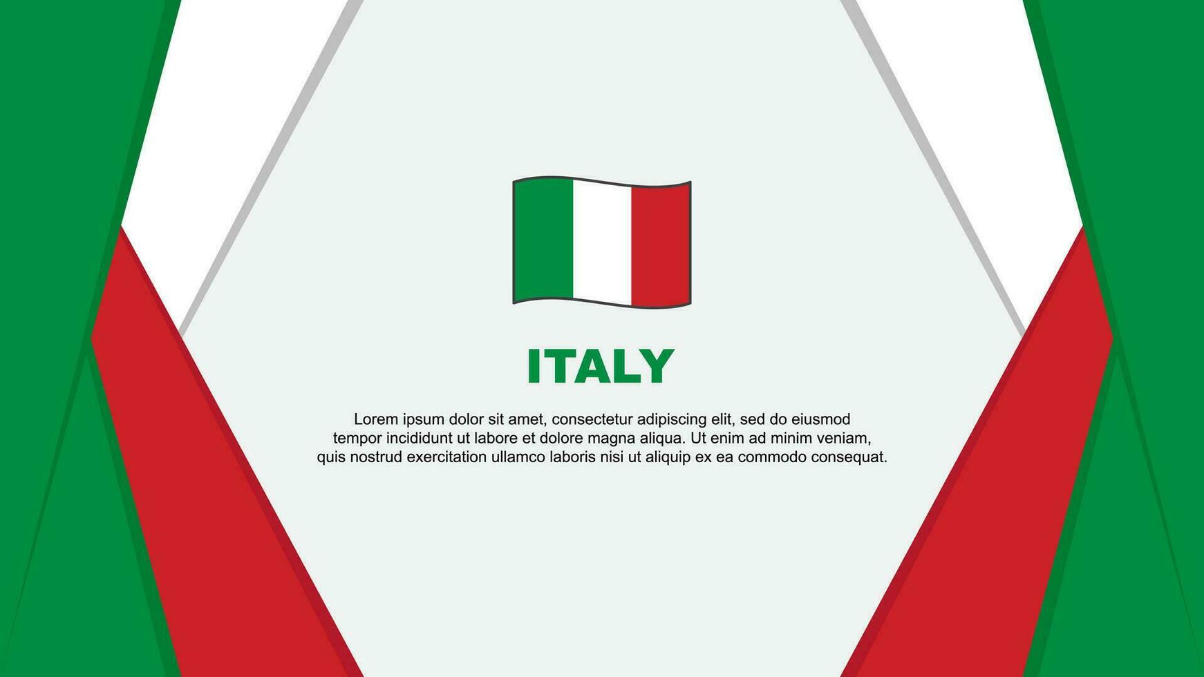 Italien Flagge abstrakt Hintergrund Design Vorlage. Italien Unabhängigkeit Tag Banner Karikatur Vektor Illustration. Italien Hintergrund