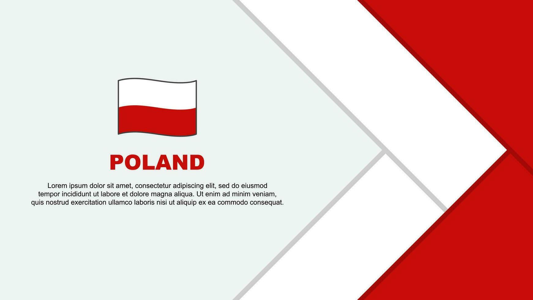 Polen Flagge abstrakt Hintergrund Design Vorlage. Polen Unabhängigkeit Tag Banner Karikatur Vektor Illustration. Polen Karikatur