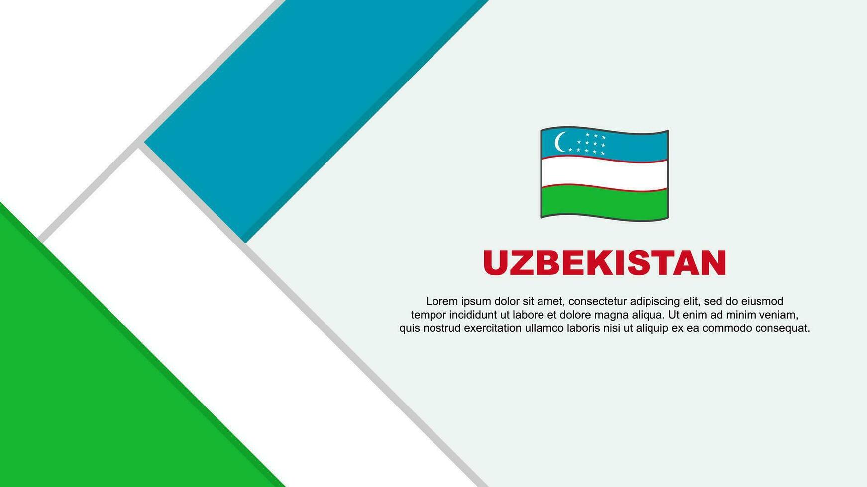 Usbekistan Flagge abstrakt Hintergrund Design Vorlage. Usbekistan Unabhängigkeit Tag Banner Karikatur Vektor Illustration. Usbekistan Illustration