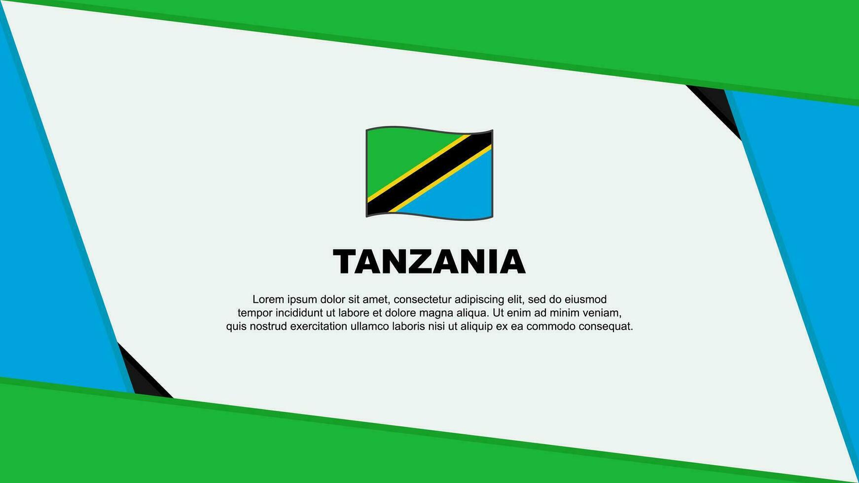 tanzania flagga abstrakt bakgrund design mall. tanzania oberoende dag baner tecknad serie vektor illustration. tanzania oberoende dag