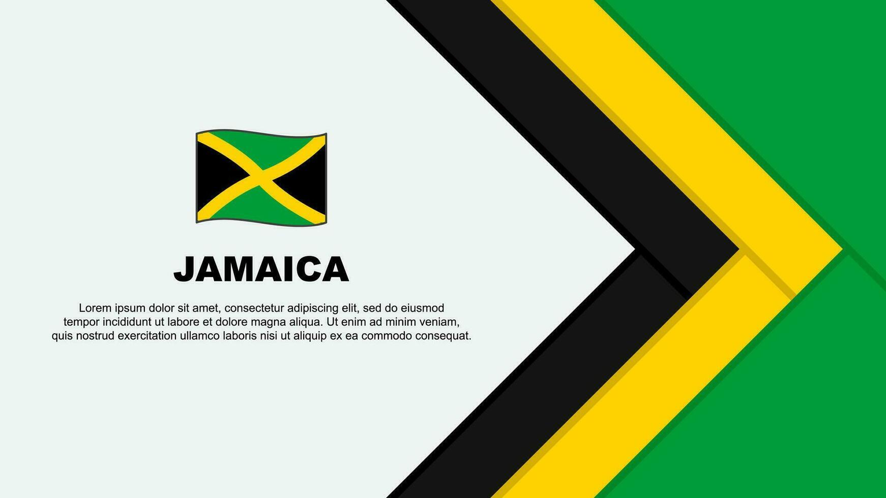 Jamaika Flagge abstrakt Hintergrund Design Vorlage. Jamaika Unabhängigkeit Tag Banner Karikatur Vektor Illustration. Jamaika Karikatur