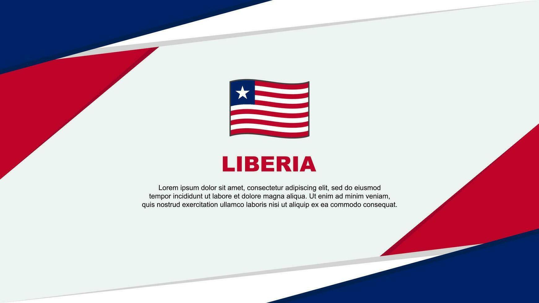 Liberia flagga abstrakt bakgrund design mall. Liberia oberoende dag baner tecknad serie vektor illustration. Liberia