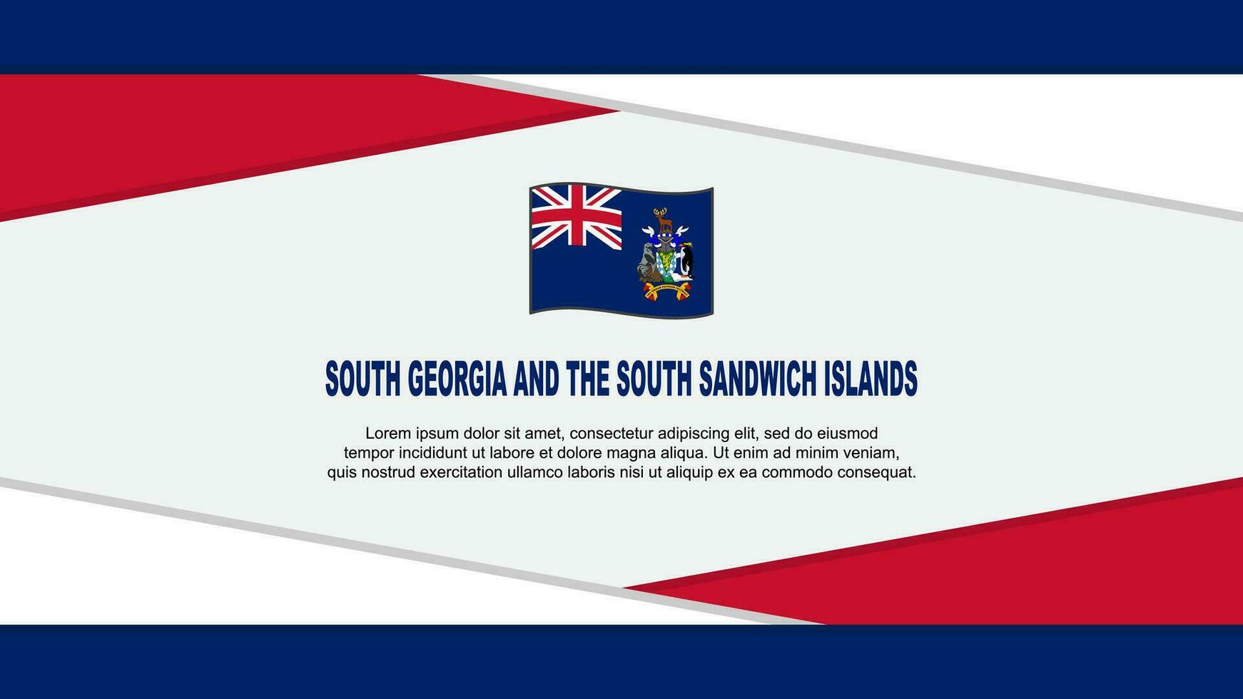 Süd Georgia und das Süd Sandwich Inseln Flagge abstrakt Hintergrund Design Vorlage. Unabhängigkeit Tag Banner Karikatur Vektor Illustration. Vektor