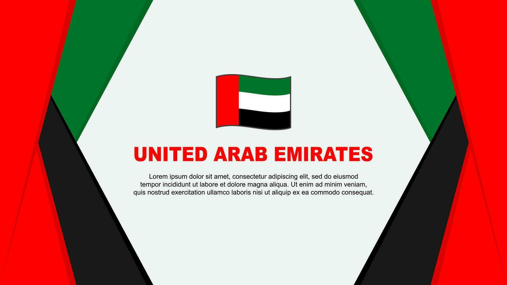 förenad arab emirates flagga abstrakt bakgrund design mall. förenad arab emirates oberoende dag baner tecknad serie vektor illustration. bakgrund
