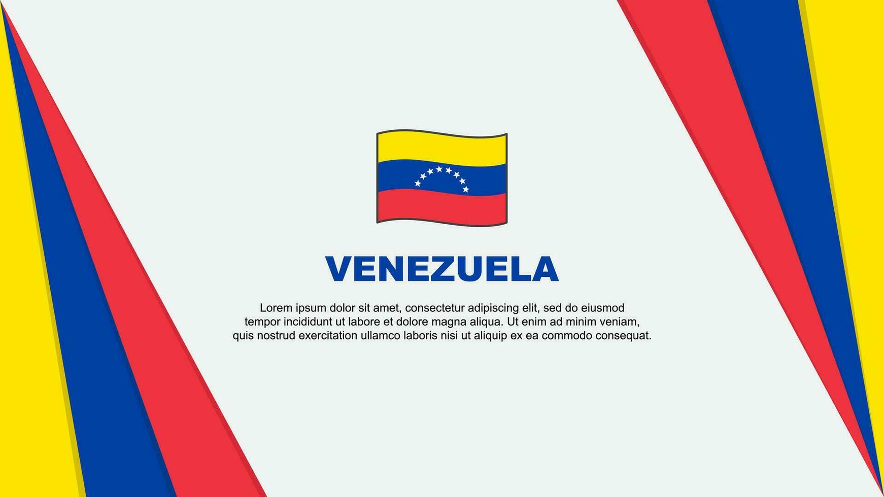 Venezuela Flagge abstrakt Hintergrund Design Vorlage. Venezuela Unabhängigkeit Tag Banner Karikatur Vektor Illustration. Venezuela Flagge