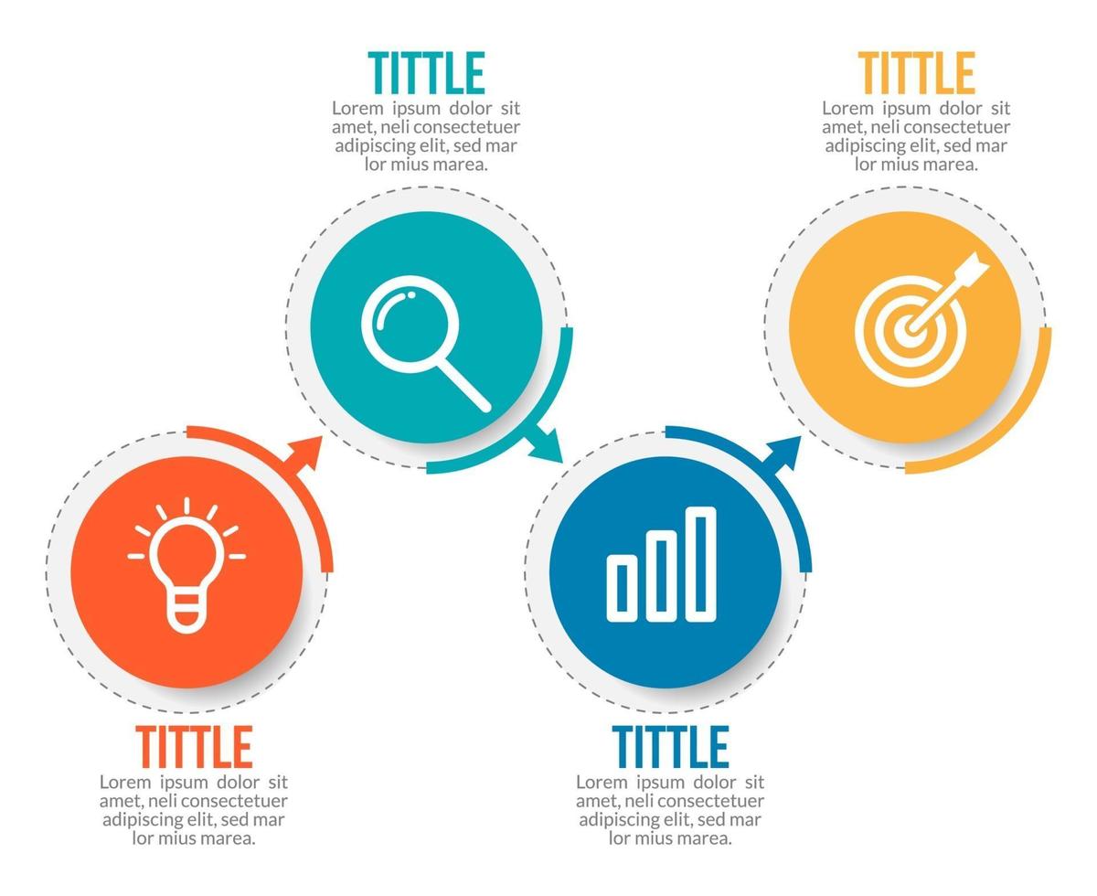 Business-Infografik-Elemente mit 4 Daten vektor