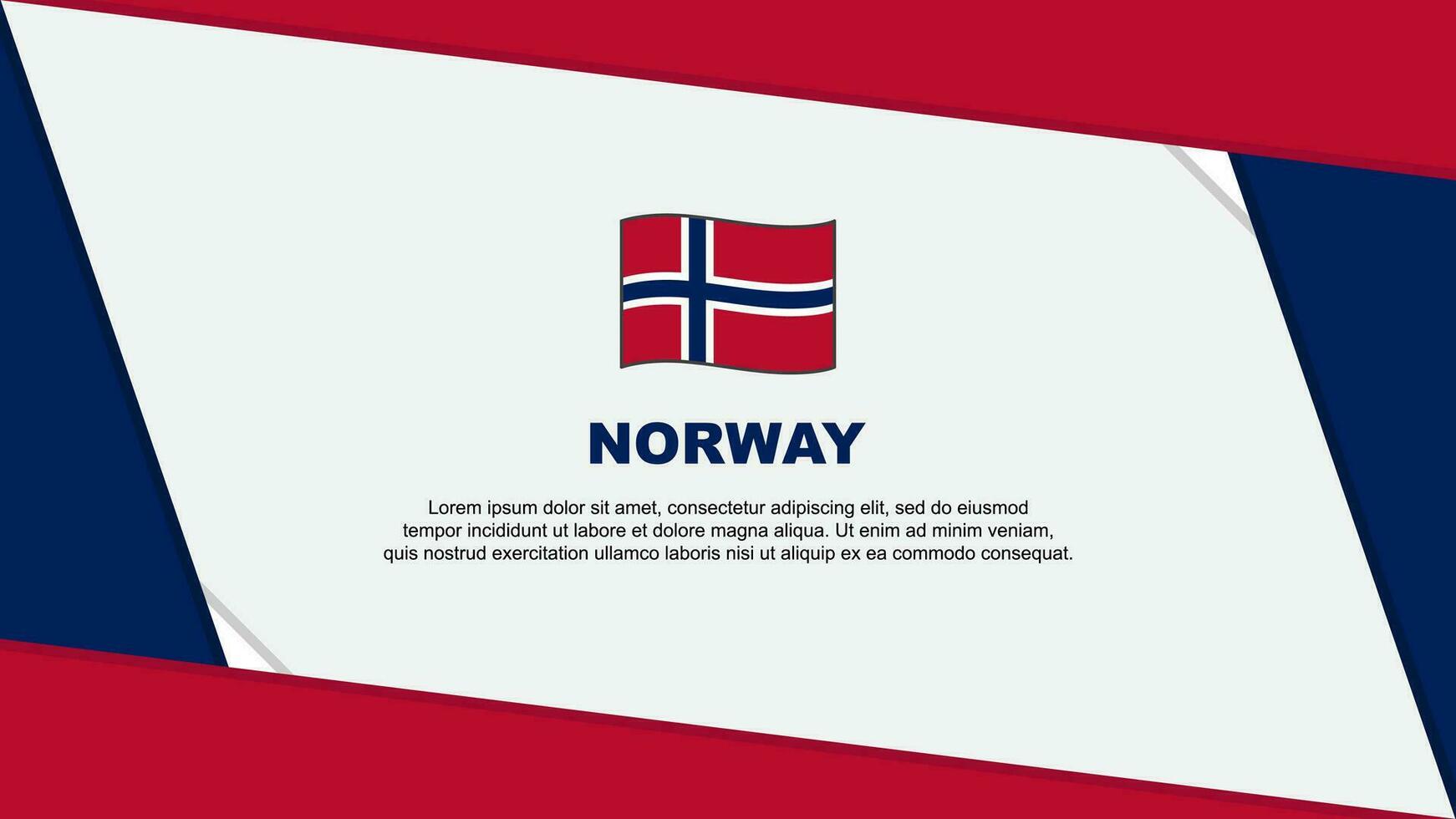 Norwegen Flagge abstrakt Hintergrund Design Vorlage. Norwegen Unabhängigkeit Tag Banner Karikatur Vektor Illustration. Norwegen Unabhängigkeit Tag