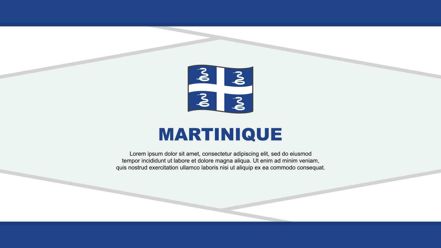 Martinique Flagge abstrakt Hintergrund Design Vorlage. Martinique Unabhängigkeit Tag Banner Karikatur Vektor Illustration. Martinique Vektor