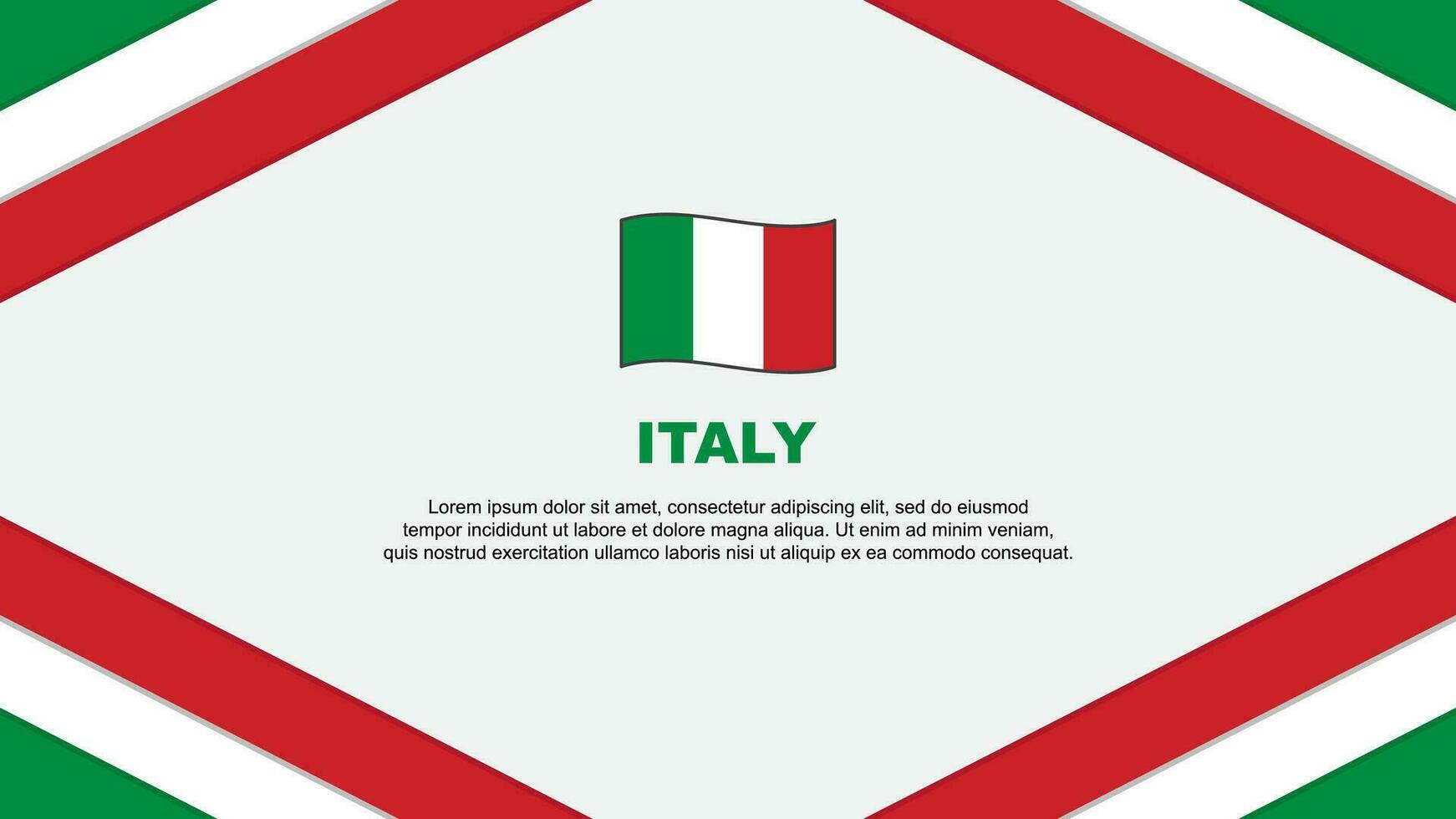 Italien flagga abstrakt bakgrund design mall. Italien oberoende dag baner tecknad serie vektor illustration. Italien mall