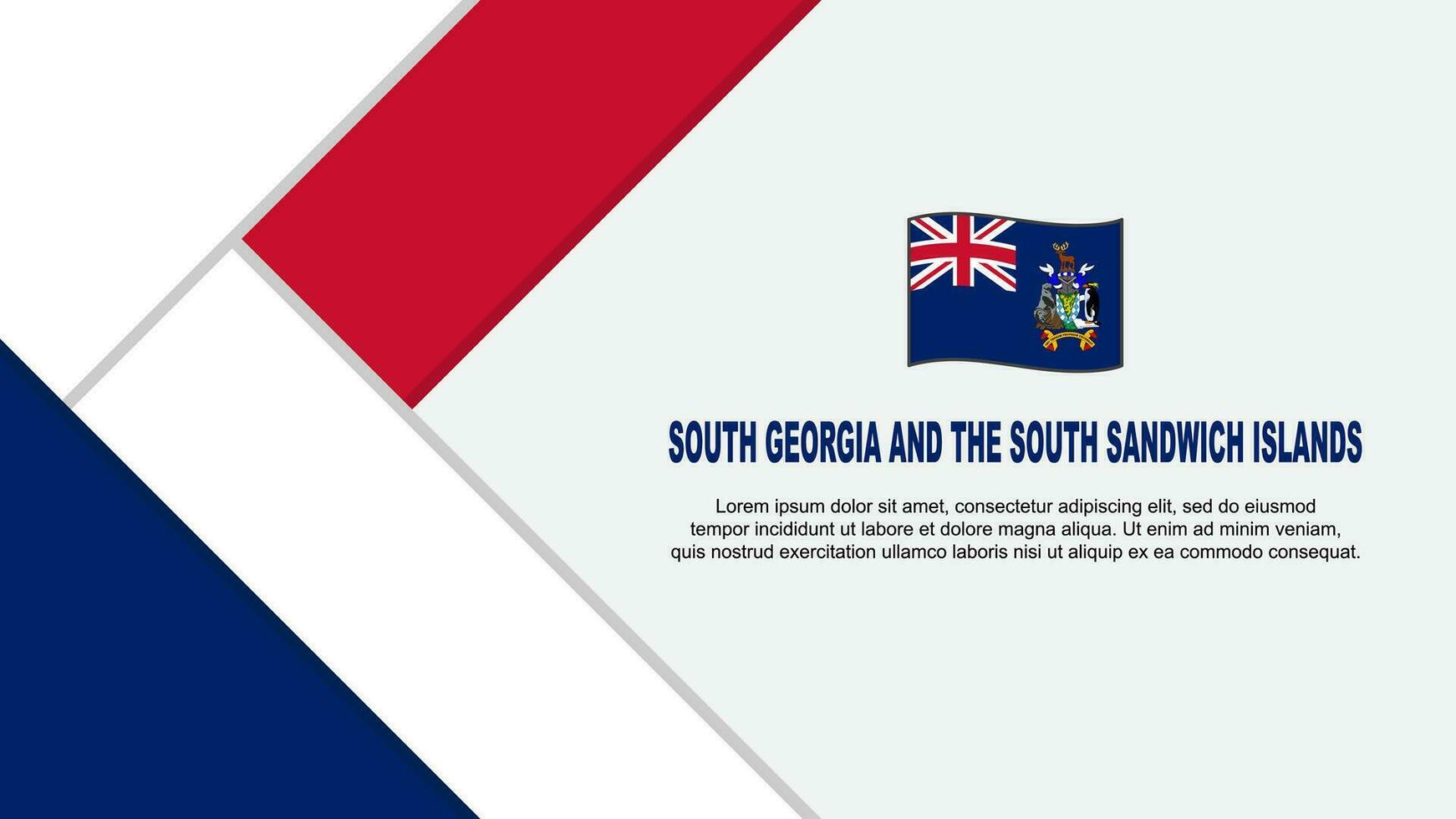 söder georgien och de söder smörgås öar flagga abstrakt bakgrund design mall. oberoende dag baner tecknad serie vektor illustration. illustration