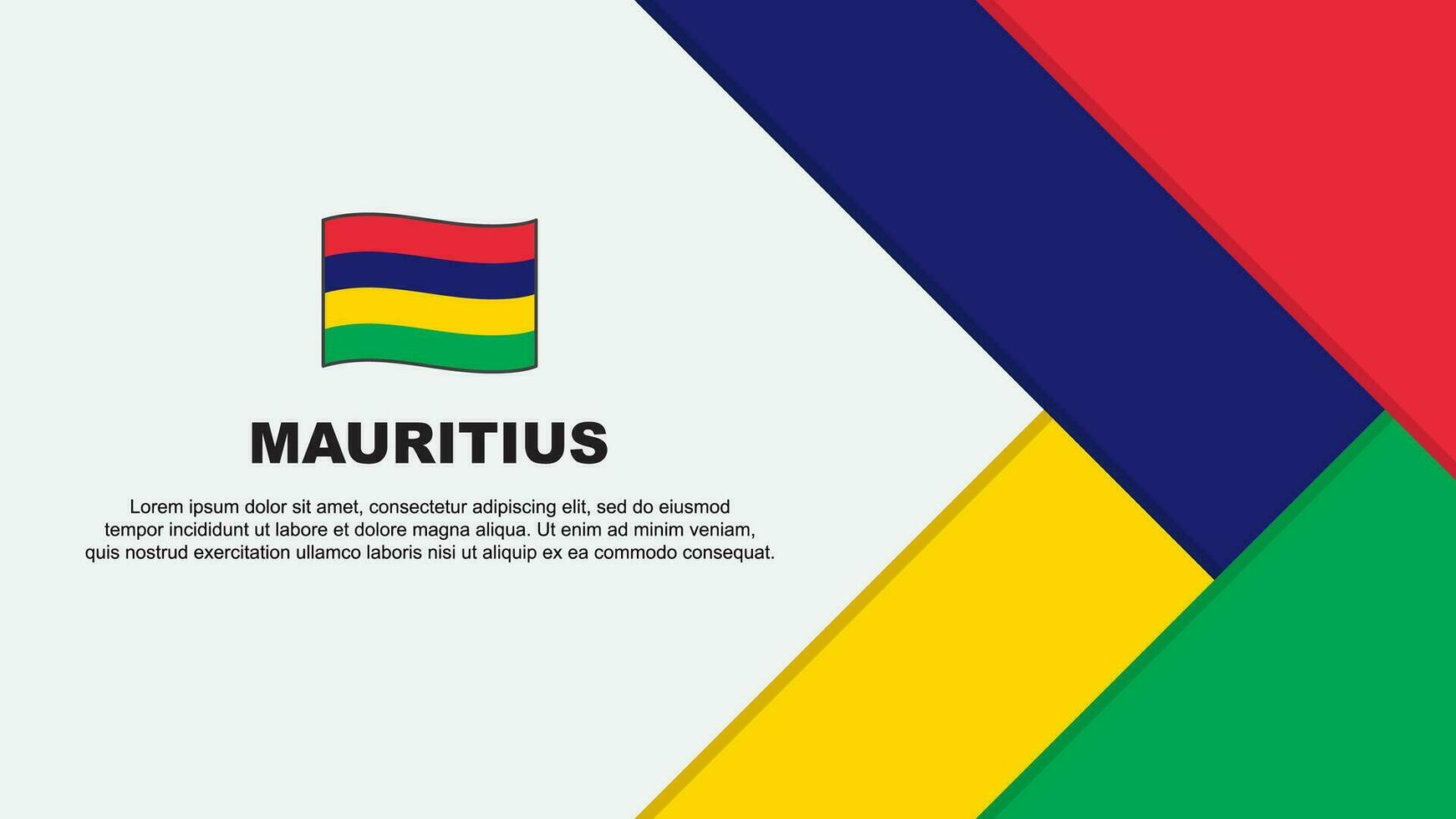 Mauritius Flagge abstrakt Hintergrund Design Vorlage. Mauritius Unabhängigkeit Tag Banner Karikatur Vektor Illustration. Mauritius Karikatur