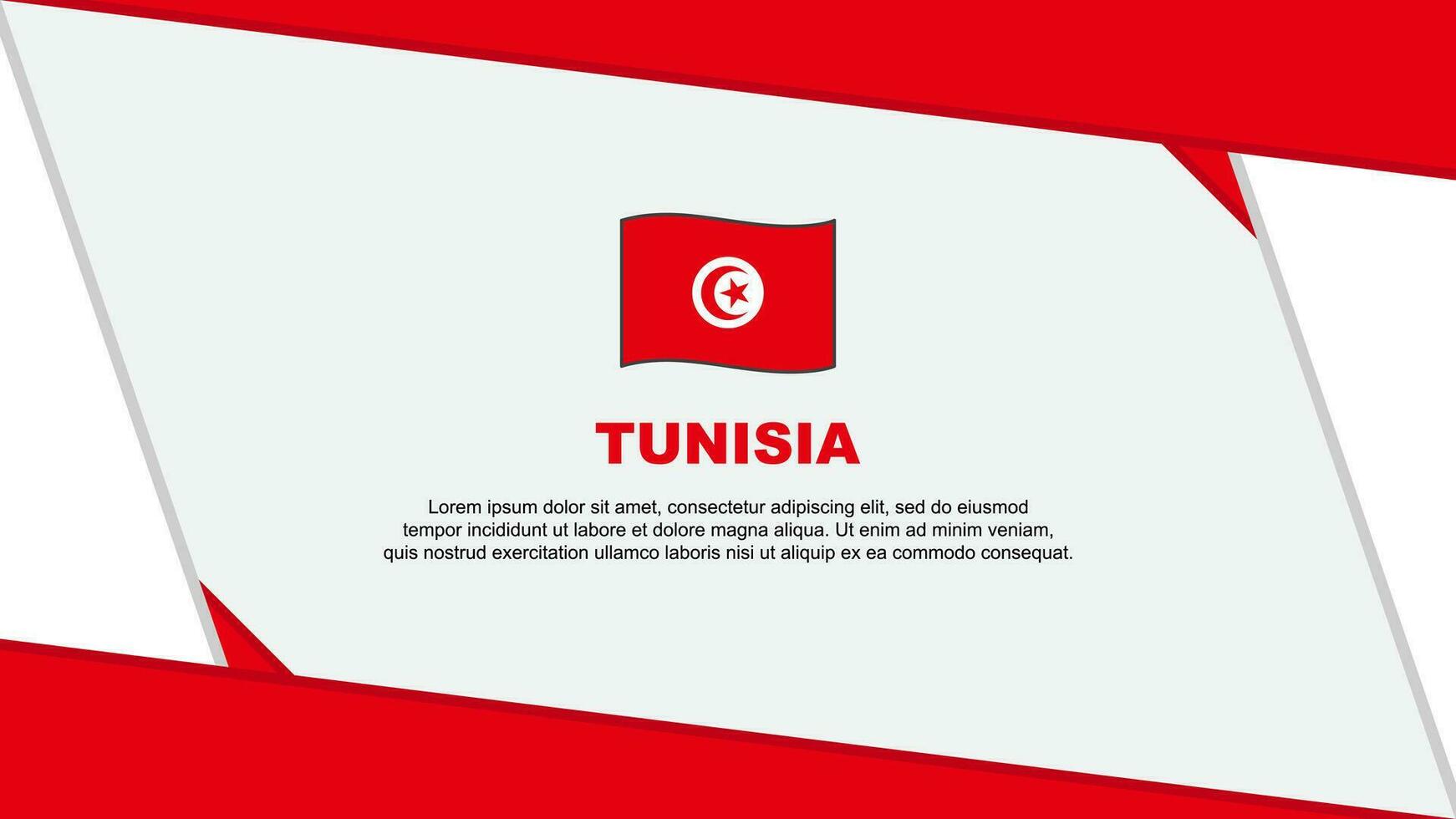 Tunesien Flagge abstrakt Hintergrund Design Vorlage. Tunesien Unabhängigkeit Tag Banner Karikatur Vektor Illustration. Tunesien Unabhängigkeit Tag