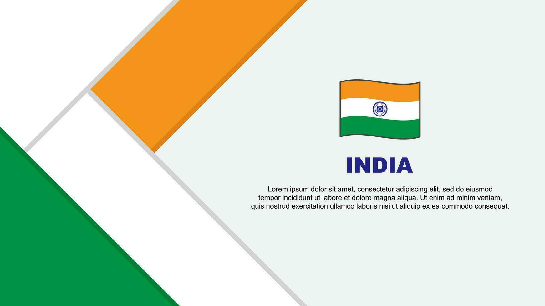 Indien flagga abstrakt bakgrund design mall. Indien oberoende dag baner tecknad serie vektor illustration. Indien illustration